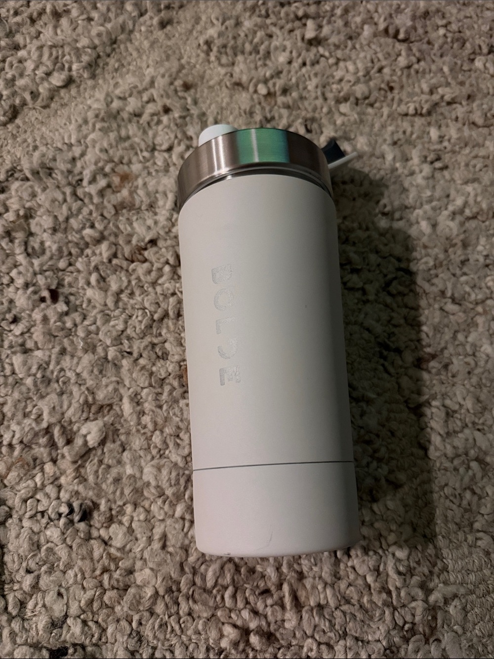 White Insulated Travel Bottle with Stainless Lid